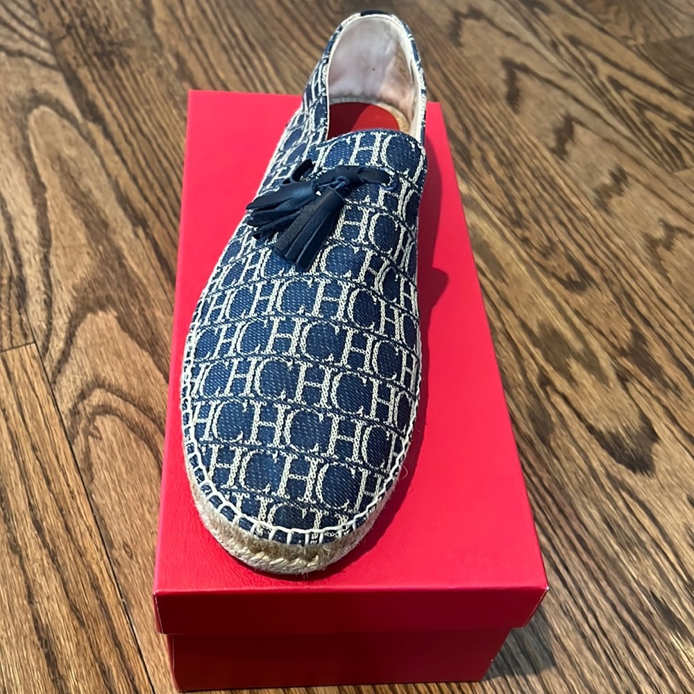 CH Logo Navy and Beige Loafers NWT Size 8.5